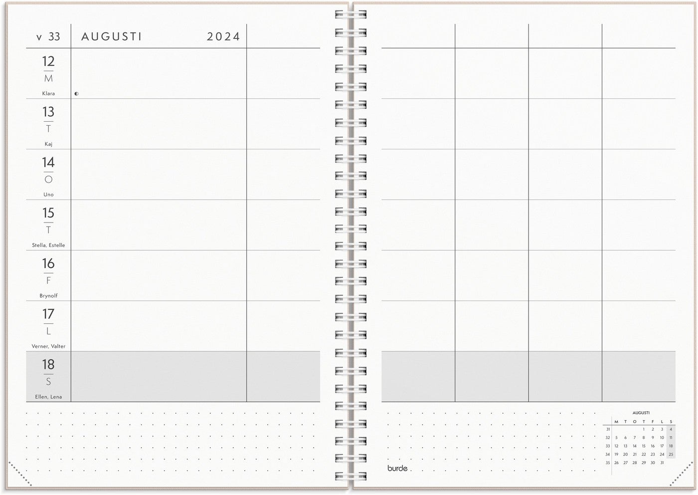 Kalender 2024 Planera mera veckokalender, A5 Magnusson & Freij